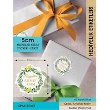 Limon Çiçekli Çelenk Modeli Ürünlerinize Özel 5 CM - 40 Adet Opak Sticker Renkli