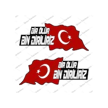 Dalgalı Türk Bayrağı 2 Adet Sticker 01343