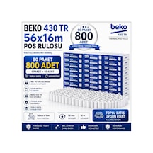 430 Tr Pos Rulosu 56x16 Mm Termal Rulo Kâğıt 80 Paket 800 Adet