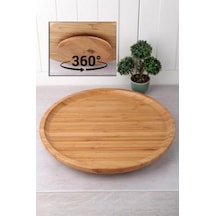 Balsa Dönerli Bambu Servis Tabağı Kahverengi
