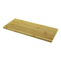 Dikdörtgen Çift Taraflı Düz - Dalgalı Oyuk Kanallı Ahşap Bambu Sunum Tepsi 17x39x1.5cm Çok Renkli