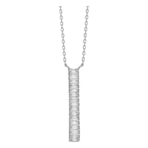 Dikey Taşlı Kolye 718924 Silver Gümüş