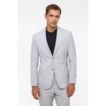 Süvari Gri Slim Fit Desenli Mono Yaka 6 Drop Spor Takım Elbise