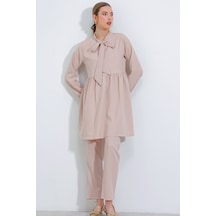 Bigdart Kadın Krem Örme Pantolon Tunik Alt Üst Takım 6654 6654bgd19-033-14814 001