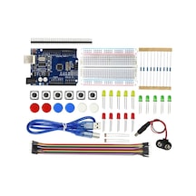 Arduino Uno Başlangıç Seti 77 Parça Breadboard Direnç Buton Led