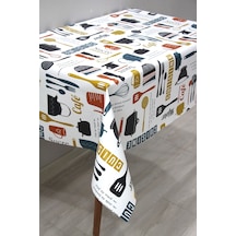 Astarlı Silinebilir Pvc Muşamba Masa Örtüsü 8276-1-beyaz