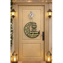 Tr 25-25 Cm Hoş Geldin Ramazan Dekorlu Ahşap Kapı Süsü, Ramazan Süsleri, Ramazan Tavan Süsü Genel