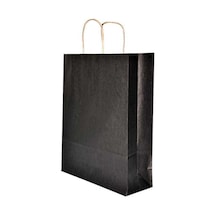 Burgu Saplı Siyah Kağıt Çanta 32X12X41 Cm - 25 Adet