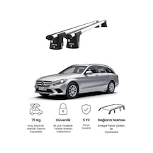 Trio-ıı Mercedes C-class Kombi 2015 Ve Sonrası Uyumlu Kilitli Ara Atkı 120cm Port Bagaj Tavan Barı