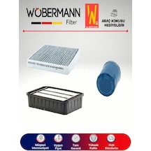 Wöbermann Mitsubishi Lancer 1.6 Filtre Bakım Seti 2010-2015 3'lü Karbonlu
