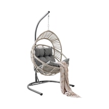 Nobel Tekli Rattan Bahçe Salıncağı Rehome Balkon Salıncağı Beyaz