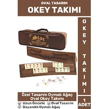 Özel Uzun Ömürlü Dayanıklı Aile Ev Arkadaş Kahve Cafe Oyun Takımı Oymalı Ağaç Oval 101 Okey Takımı