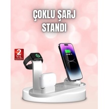 Qi Destekli Tüm Cihazlarla Uyumlu Kablosuz Şarj Ünitesi Beyaz