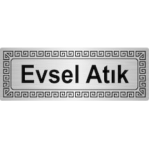 Evsel Atık 7Cmx20Cm Metal Yönlendirme Levhası Gümüş Renk Metal