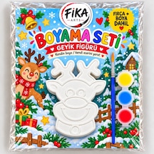 Geyik Figürü Boyama Seti Taş Tozu Figür Boyama Seti