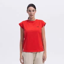 Ellesse Ef450-rd Bisiklet Yaka Yarım Kollu Kadın T-shirt - Kırmızı