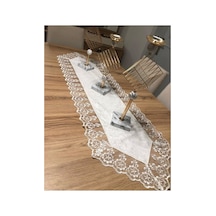 Kadife Dantel Detaylı Runner 140x40cm Diğer