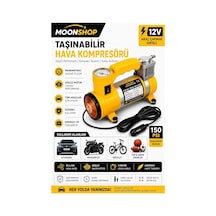 Tr 12v Araç Hava Kompresörü 150 Psı Taşınabilir Lastik Şişirme Pompası Çakmak Girişli Oto Hava Basınç Cihaz