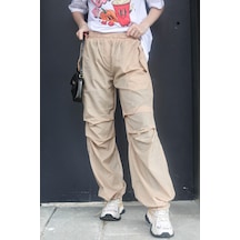Madmext Bej Paraşüt Jogger Kadın Pantolon Mg1726-bej Bej