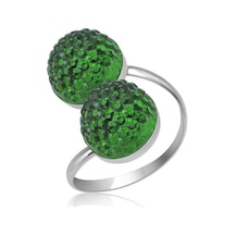 Blackcraft 925 Ayar Gümüş Kristal Taşlı Kadın Yüzük Bc-2770cc Renkli