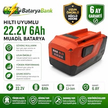 Bataryabank Hilti B22  22.2v 6ah Li-ion Muadil Matkap Bataryası