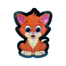 Kedi Şekilli Ahşap Puzzle -