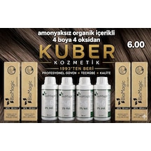 Biomagic 6.00 Koyu Kumral Organik İçerikli Amonyaksız Kalıcı Saç Boyası 4 Boya+ 4 Oksidan