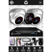 Turkno 3 Kameralı Galia 2 İç Kamera Set HDD'siz Full HD Gece Görüşlü Güvenlik Kamerası Sistemi
