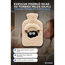 Kuzucuk Figürlü Sıcak Su Torbası 1 Lt - Yumuşak Peluş Kılıflı Termal Isıtıcı Bx-316454 Çok Renkli