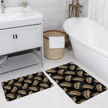 Rovigo Home Baskılı Kaymaz Taban 2 Li Banyo Paspas Takım Rvg5219-100X60-60X50 Çok Renkli