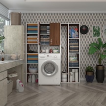 Kenzlife Çamaşır Makinesi Dolabı Veronikamega Cvz 180 156 20 Banyo Arkalıksız Raflı Çok Renkli
