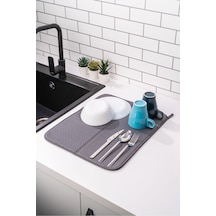 Süper Emici Bulaşık Kurutma Matı - Tezgah Üstü Bulaşık Matı 45x36cm Belirtilmemiş Gri Diğer