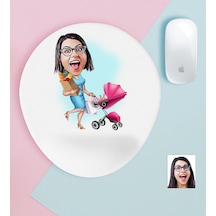 Kişiye Özel Ev Hanımı Karikatürlü Bilek Destekli Mouse Pad-1