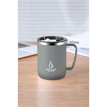304 L Çelik Gri 500 Ml Kahve El Termos Kupa Mug Cin557gr Açık Beyaz