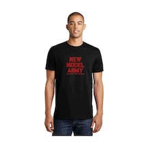 Model Army We Love The World Baskılı Siyah Erkek Tshirt
