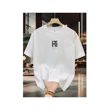 Medinenur Ht Yazı Detaylı Basic T-shirt Beyaz