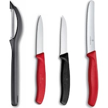 Siyah Kırmızı Soyma Doğrama Seti Çok Renkli