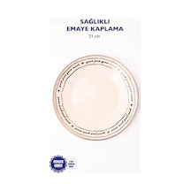 Mood Emaye Tabak Pasta Sunum Tabağı 21 Cm Açık Gri