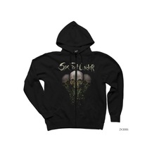 Six Feet Under Skulls Siyah Fermuarlı Kapşonlu Sweatshirt