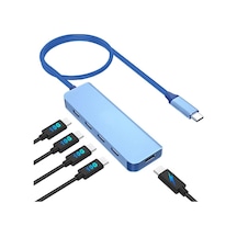Vcom Cue11s Type-c To 4-usb-c 10gbps +pd 3.0 100w Mavi Çoklayıcı