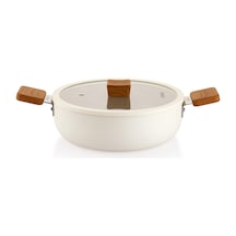 Schafer Ceramoni Seramik Basık Tencere 24 Cm-krem