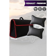 Renault Premium Uyumlu Koltuk Yastığı Siyah Renk Bagaj Çantası Lüks Model