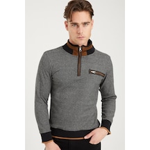 1039 Dewberry Erkek Sweatshırt-siyah-beyaz Siyah-beyaz