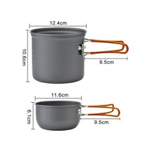 Pazly Kamp Mutfak Seti Alüminyum 2-3 Kişilik Katlanabilir Tencere Kase Isı Sağlama Çiftlik Piknik