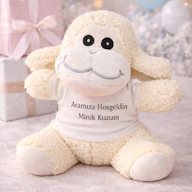 Aramıza Hoşgeldin Minik Kuzum Tişörtlü Sevimli Peluş Kuzu Tdrtr Çok Renkli