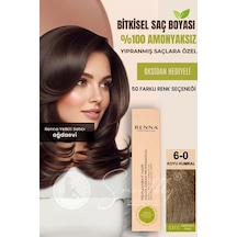 Renna Amonyaksız Bitkisel Yıpranmış Saçlar İçin Saç Boyası 6-0 Koyu Kumral 60ml