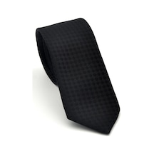 Gaffy Siyah Piti Kare Desenli Siyah Dokuma Kumaş Mendilli Slim Fit Kravat // Sdk-2503-1 Siyah