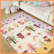 Sweden Baby Sweet Forest Çift Taraflı Katlanabilir Oyun Halısı Ve Matı Premium Seri Taşıma Çantalı 180x150