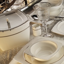 Aryıldız Bone Square Platin 12 Kişilik 60 Parça Yemek Takımı
