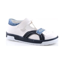 Papuçcity Arzen 02436 Orto Pedik Erkek Çocuk Sandalet Ayakkabı Beyaz - Lacivert